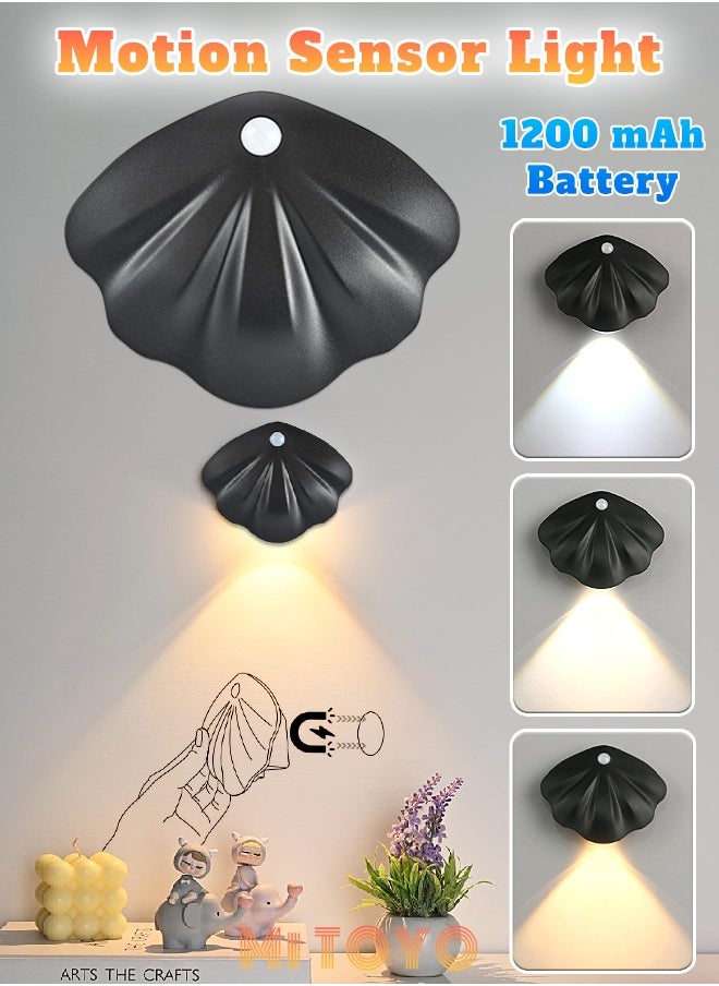 MITOYO Magnetic Motion Sensor Light - Under Cabinet Light - White Light, Warm Light, Natural Light - Wall Light with 1200 mAh Battery- Night Light for Kitchen, Staircase, Bedroom, Drawer  - Image 1