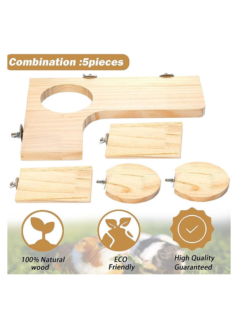 Cool Baby 5PCS Parrot Hamster Chinchilla Squirrel Springboard Step Set Natural Wooden Pedal Wooden Platform for Small Animal  - Image 2