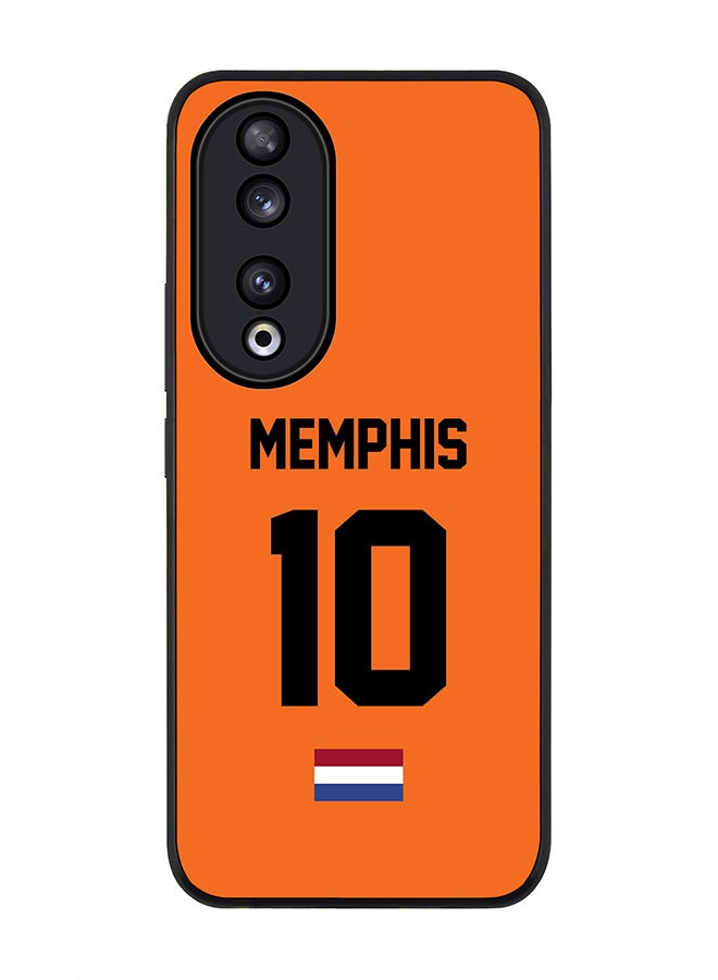 Stylizedd Rugged Black edge case for Honor 90 5G, Slim fit Case Flexible Anti Drop TPU Gel Thin Cover - Football Team - Netherlands, Player Name - Memphis - Image 1