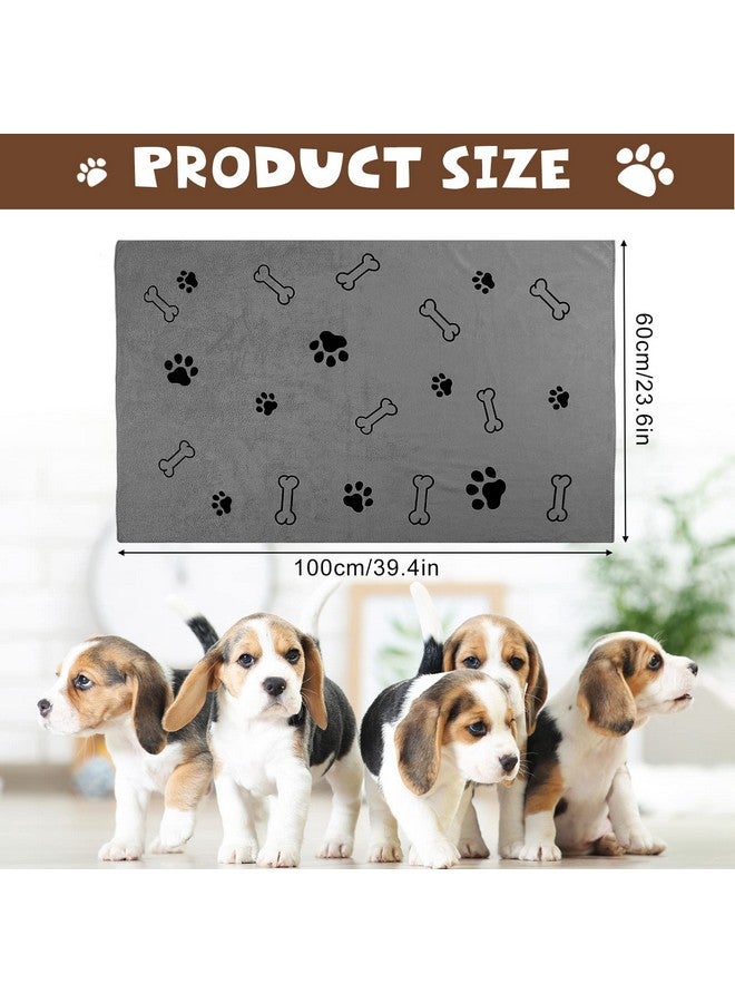 Chumia Chumia 4 Pcs Dog Towels for Drying Dog Puppy Bulk Microfiber Absorbent Paw Towel Pet Bathing Supplies Quick Drying for Medium Cats Pets Shower(24 x 40 Inch,Gray) - Image 2