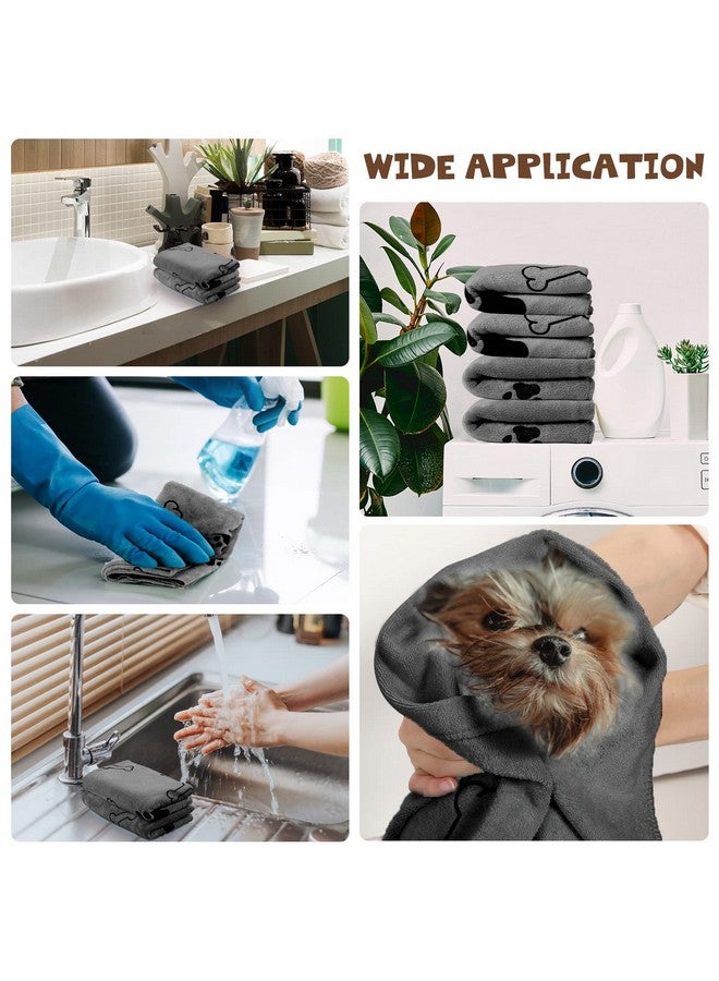 Chumia Chumia 4 Pcs Dog Towels for Drying Dog Puppy Bulk Microfiber Absorbent Paw Towel Pet Bathing Supplies Quick Drying for Medium Cats Pets Shower(24 x 40 Inch,Gray) - Image 5