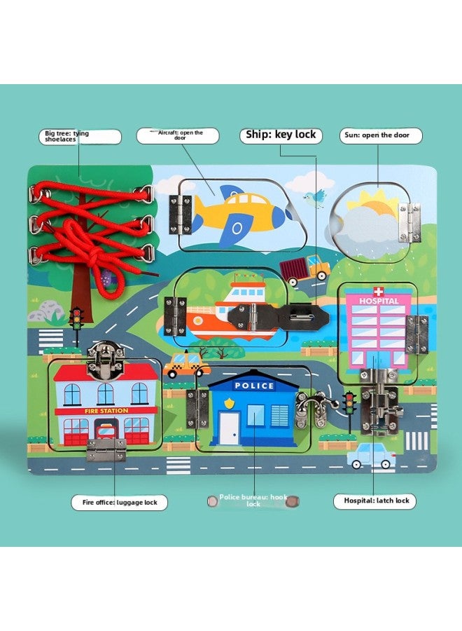 Toys CPC/CE Early Childhood Education Busy Board Explosions Montessori Unlock Board Life Educational Toys-Color:Animal Busy Board  - Image 5