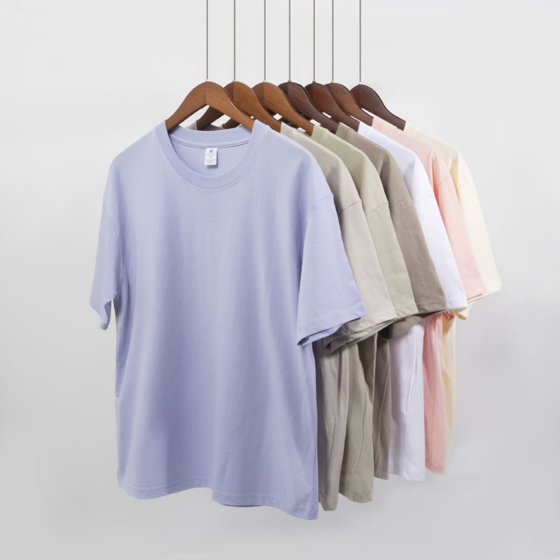 220G Combed Cotton Short-Sleeve Summer T-Shirt For Men, Loose Fit, Round Neck, Drop Shoulder, Solid Color Base Shirt For Women, Simple Style - Image 4
