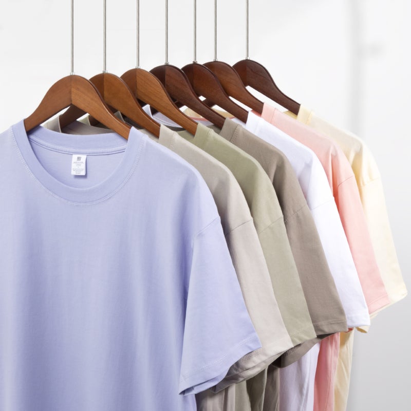 220G Combed Cotton Short-Sleeve Summer T-Shirt For Men, Loose Fit, Round Neck, Drop Shoulder, Solid Color Base Shirt For Women, Simple Style - Image 3