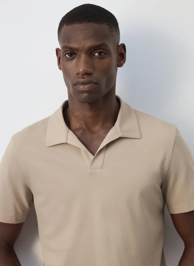Mango Man 07-ARENA Slim Fit Cotton Blend Polo Shirt for Men | Best Price UAE