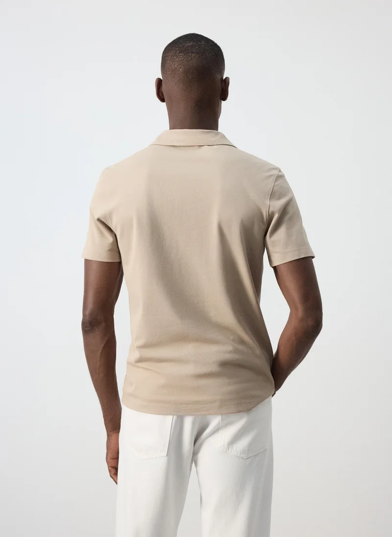 Mango Man 07-ARENA Slim Fit Cotton Blend Polo Shirt for Men | Best Price UAE