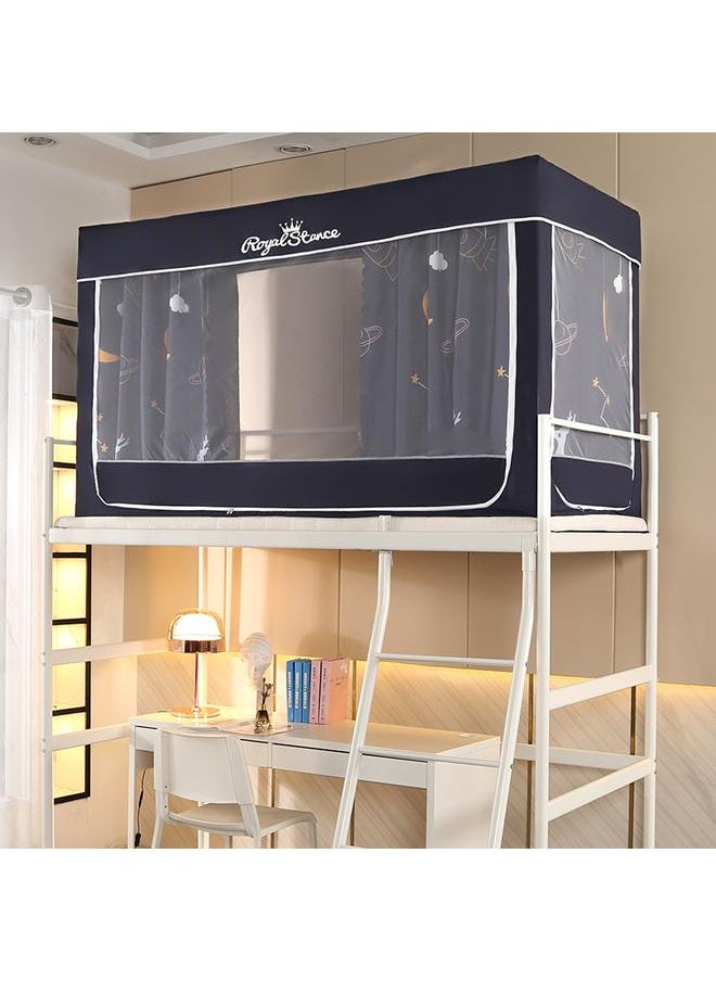 Bluejw - University Dormitory Upper And Lower Bed Curtain Single-person Fully Enclosed Student Shading Bed Curtain Mosquito Net Integrated Bracket Three-door - Image 1