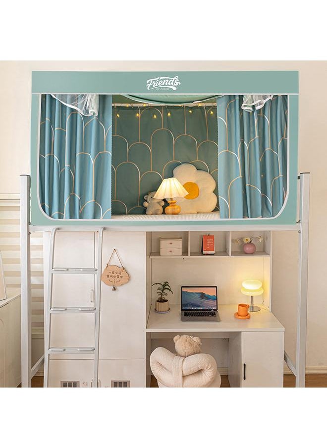 Bluejw - University Dormitory Upper And Lower Bed Curtain Single-person Fully Enclosed Student Shading Bed Curtain Mosquito Net Integrated Bracket Three-door - Image 1