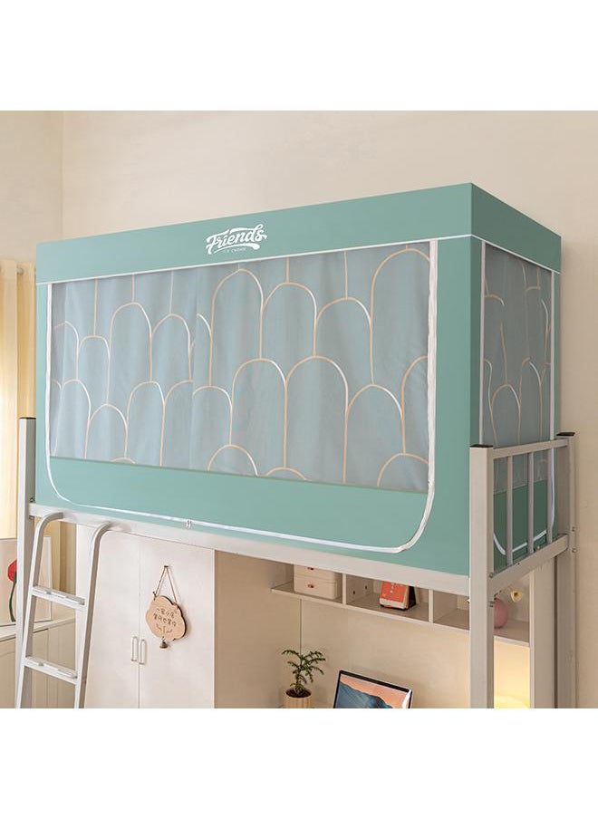 Bluejw - University Dormitory Upper And Lower Bed Curtain Single-person Fully Enclosed Student Shading Bed Curtain Mosquito Net Integrated Bracket Three-door - Image 1