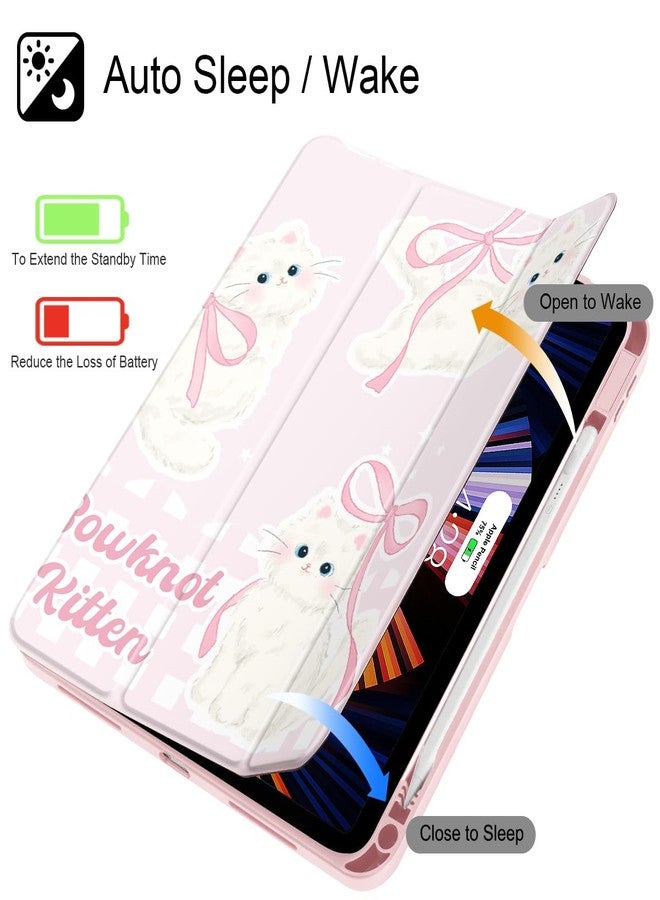 May Chen for iPad (A16) 11th Generation Case 11 Inch 2025, iPad 10th Gen Case 2022 10.9 inch, Built-in Pencil Holder with Shockproof Cover Clear Transparent Back Shell Auto Wake/Sleep, Bowknot Kitten - Image 3