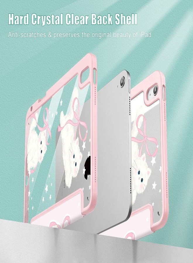 May Chen for iPad (A16) 11th Generation Case 11 Inch 2025, iPad 10th Gen Case 2022 10.9 inch, Built-in Pencil Holder with Shockproof Cover Clear Transparent Back Shell Auto Wake/Sleep, Bowknot Kitten - Image 4
