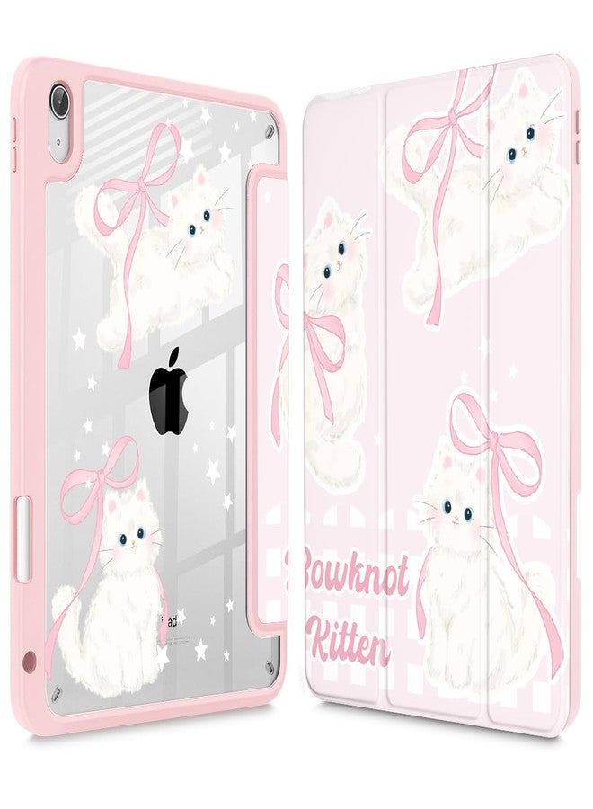 May Chen for iPad (A16) 11th Generation Case 11 Inch 2025, iPad 10th Gen Case 2022 10.9 inch, Built-in Pencil Holder with Shockproof Cover Clear Transparent Back Shell Auto Wake/Sleep, Bowknot Kitten - Image 1