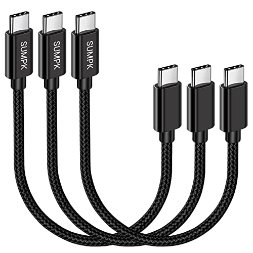 SUMPK USB C to USB C Fast Charging Cable 60W,[3-Pack 8 inch] USB 2.0 Type C Charger Cord Compatible with Samsung Galaxy S21/S21+/S20+ Ultra Note 20, Pixel 4/3 XL, MacBook Air iPad Pro - Image 1