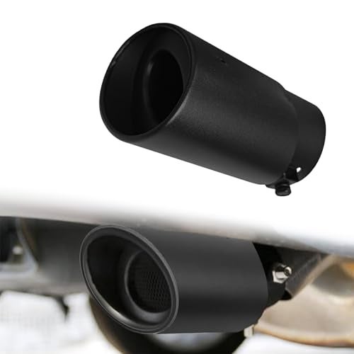 QKYS 2533 Chrome Exhaust Tips Muffler Tips Adjustable Straight Pipe Exhaust Kit Finish Exhaust Tailpipe Universal Car Exhaust Pipe Flue Muffler Modification Tail Throat Tail Pipe Black - Image 1