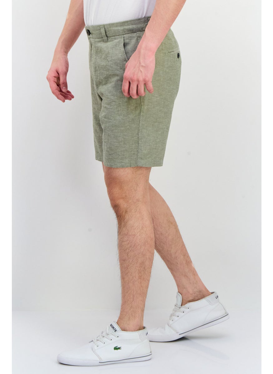 Jack Jones Men Heather Chino Shorts, Sage Green  - Image 2