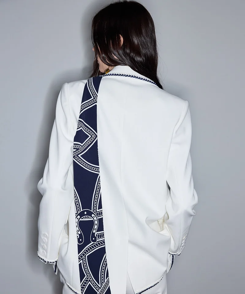 Ipekyol  Contrast Trim Double-Breasted Blazer for Women | Best Price UAE