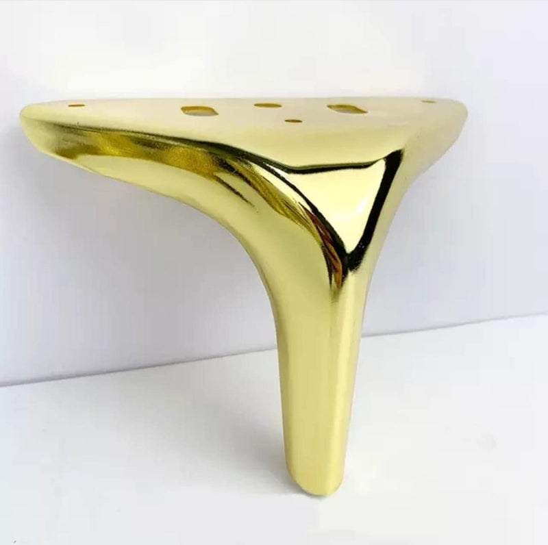 Fascination FASINATION Sofa Leg Glossy Finish Heavy Model Russian Fame Shape Sofa Leg Set of 4 6 INCH Mounting Screw IncludedGold - Image 1