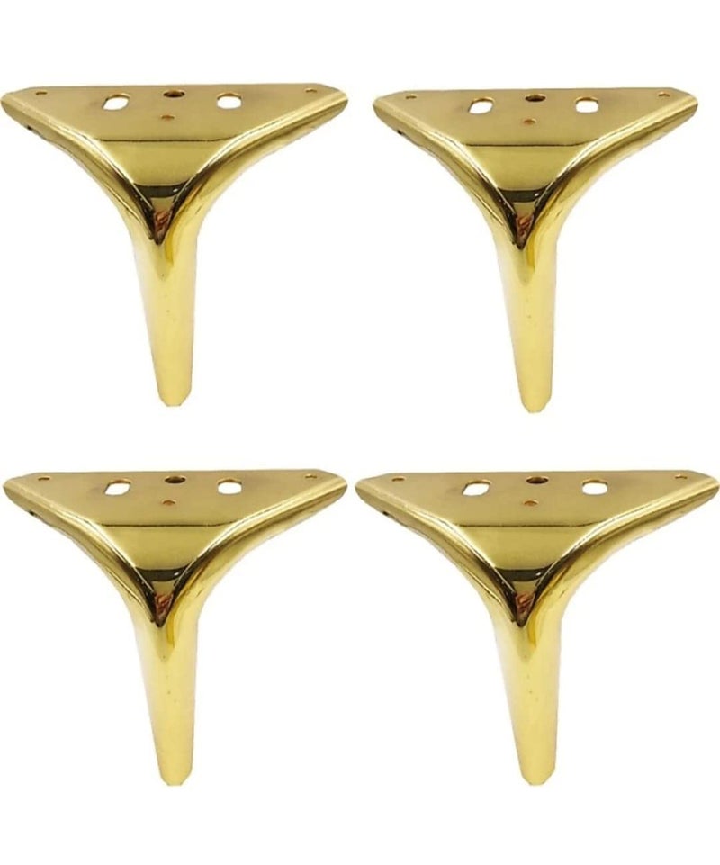 Fascination FASINATION Sofa Leg Glossy Finish Heavy Model Russian Fame Shape Sofa Leg Set of 4 6 INCH Mounting Screw IncludedGold - Image 3
