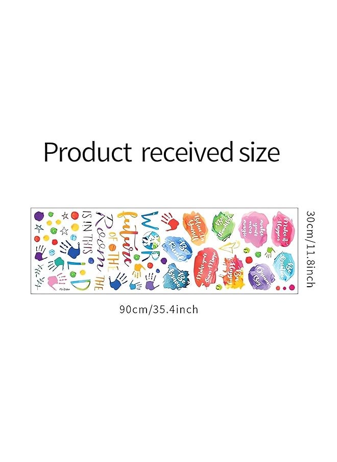 erorex Colorful Wall Stickers For Kids Kids Inspirational Quotes And Handprint Wall Decals Décor Self Adhesive Rainbow Wall Stickers Kids Wall Stickers For Classroom Library Kids Bedroom  - Image 5