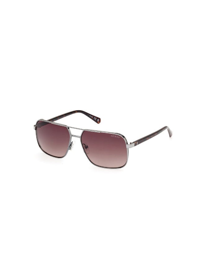 GUESS Gu00119 Navigator Metal Sunglasses For men size 58, Shiny Gunmetal - Image 1