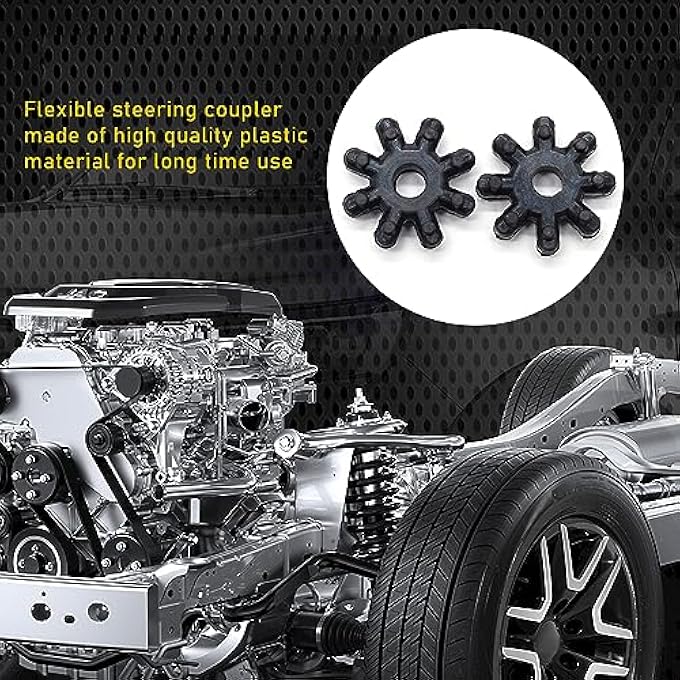 2 PCS Flexible Steering Coupler Replacement, Auto Power Steering Machine Column, 563152K000FFF Plastic Rubber Wheel, Steering Coupling Steering Column Motor Replace Accessories (2PCS) - Image 4