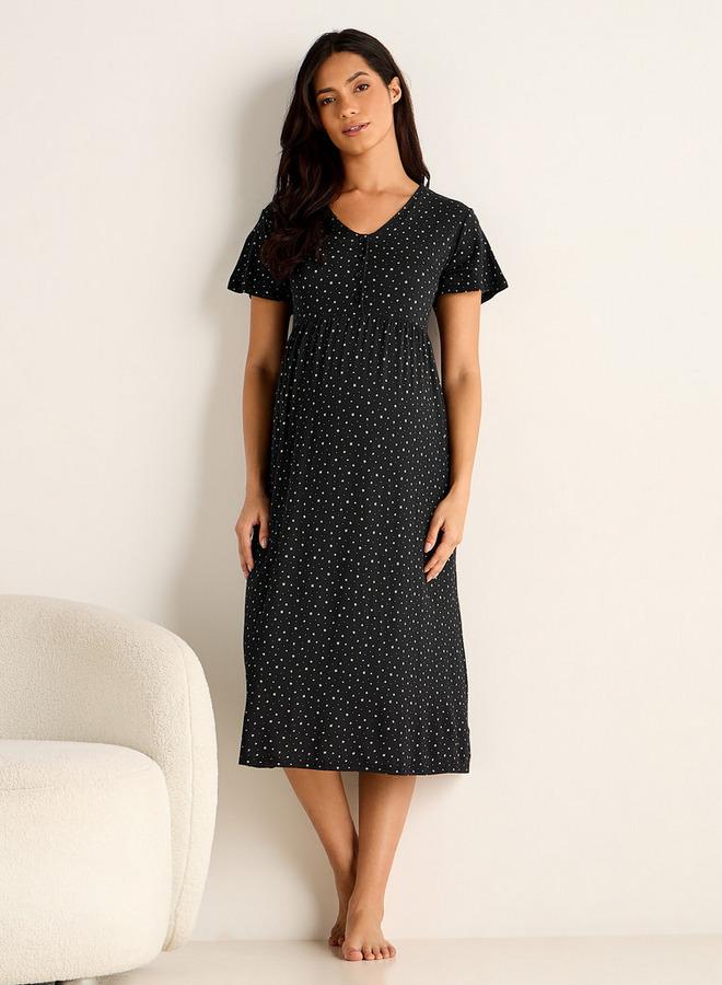 سبلاش فيڤ فستان نوم للحوامل مطبوع - Image 2