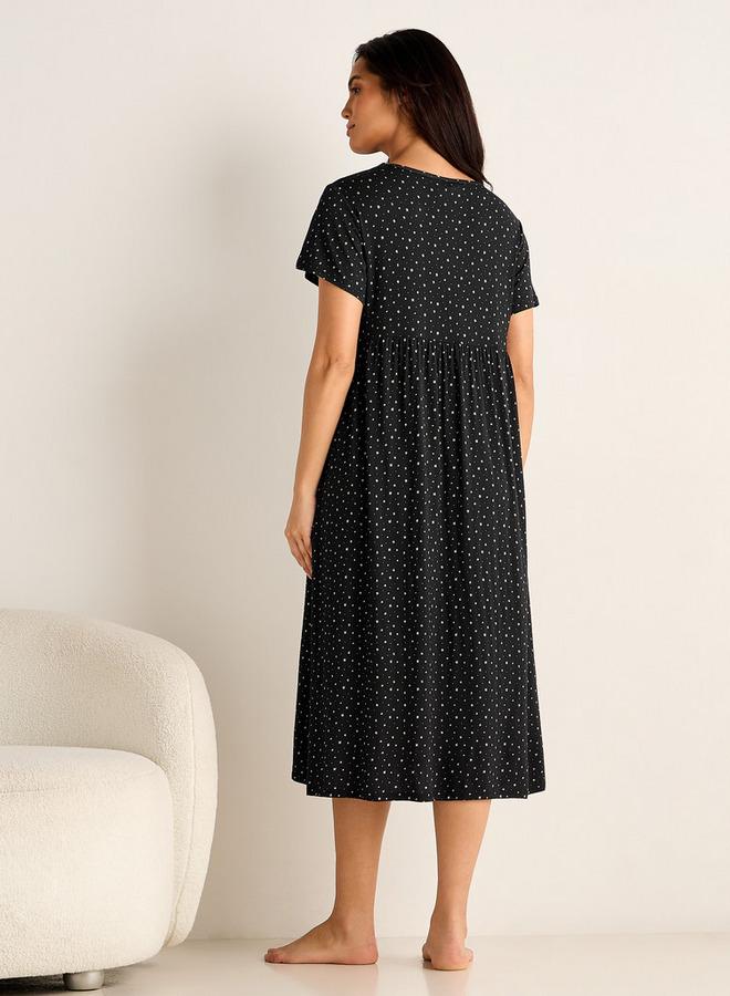 سبلاش فيڤ فستان نوم للحوامل مطبوع - Image 3