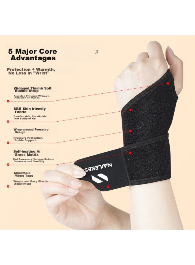 NAILEKESI N Nailikesi Mugwort Self-heating Warm Wrist Brace, Medical Wrist Support For Men And Women, Tendonitis Tfcc Sprain Compression Fixation Hot Compress Brace  - Image 2