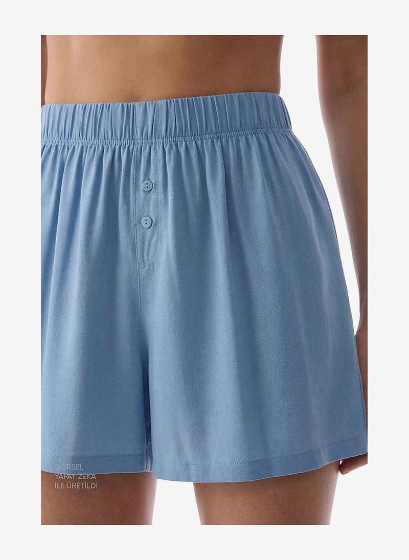 Penti Women's Blue Short Sleeve Viscose Pyjama Set with Shorts - Image 4