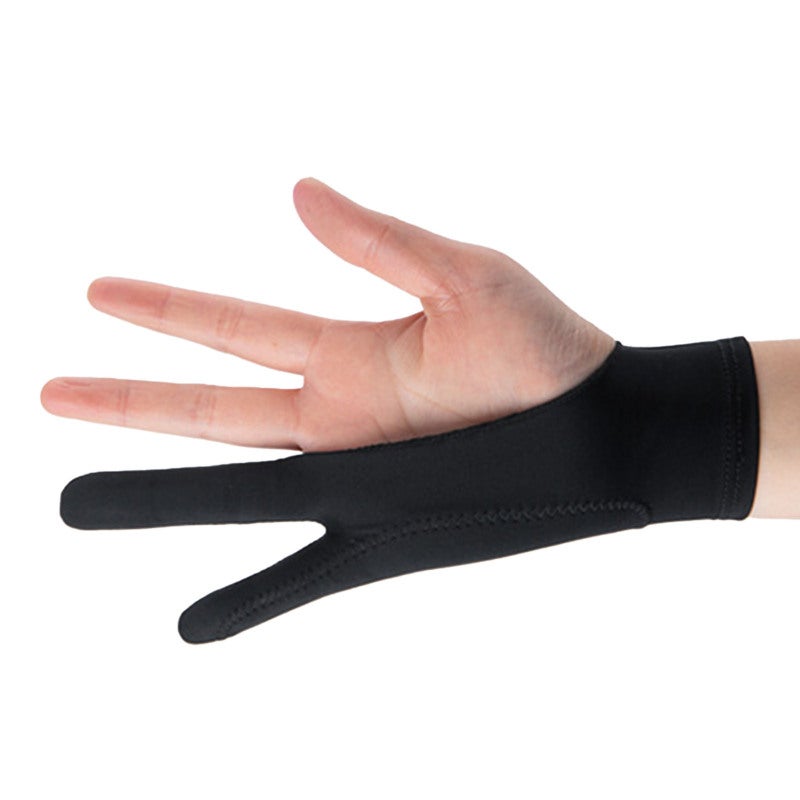 Tablet Drawing Glove M Size Premium Polyester Breathable Anti-Smudge Painting Glove - Fine Stitching Reduce Friction Two-Finger Sketching Glove for Artists - Image 4