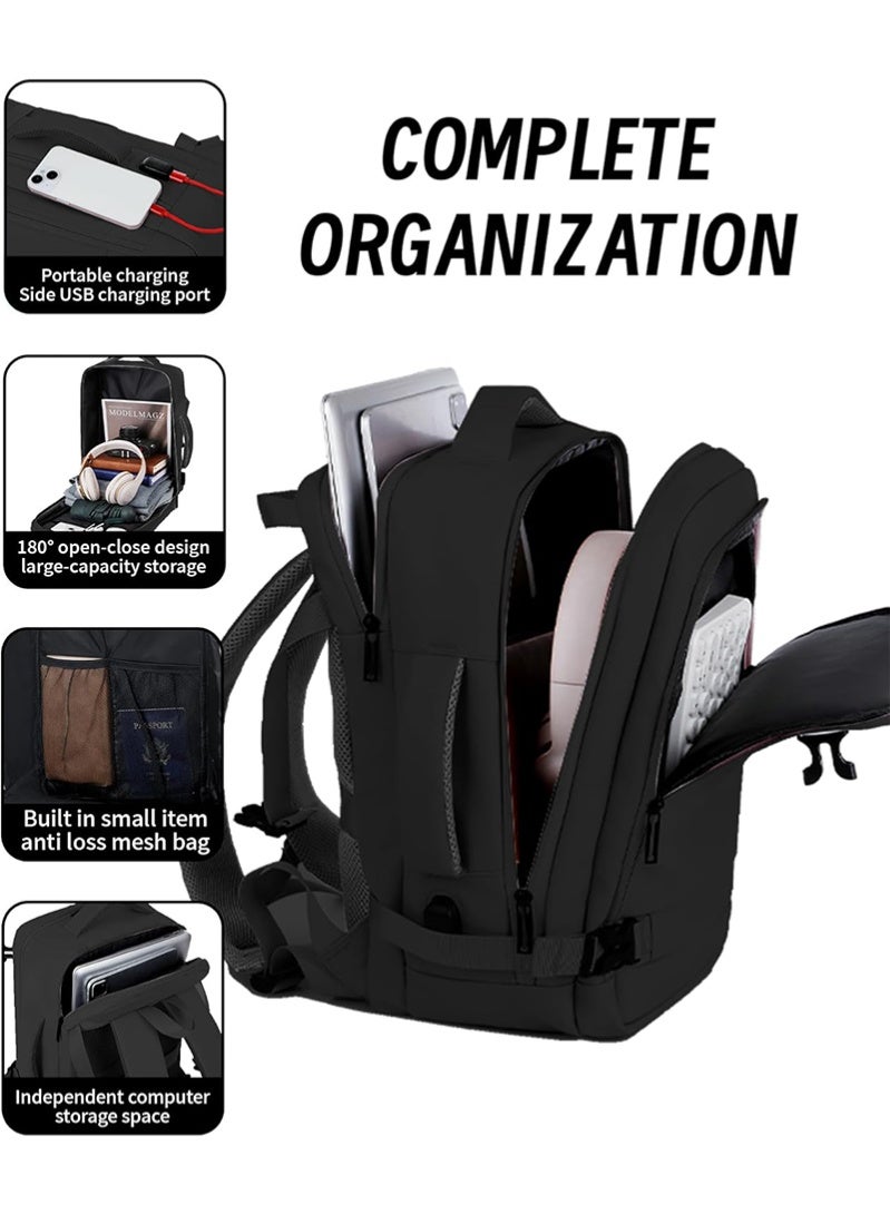 Topyich 17 inch Travel Backpack with USB Port, Water-Resistant Laptop Backpack, Fits 15.6" Laptop, Airplane Carry-On Backpack for Unisex​ - Image 3