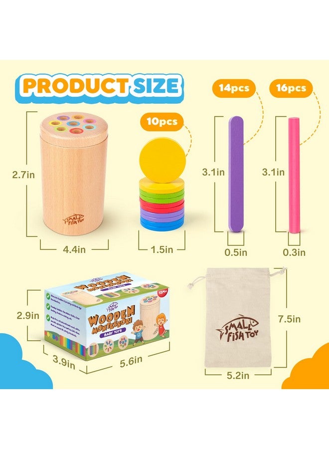 SMALL FISH ألعاب مونتيسوري للأطفال الرضع: 3 في 1 لتعلم المهارات الحركية الدقيقة، ألعاب تعليمية لتصنيف الألوان، ألعاب حسية للأطفال من 1-3 سنوات، هدايا للأولاد والبنات تتعلق بالاستمرارية في الأشياء والسبب والنتيجة. - Image 5