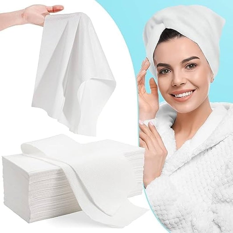 KUDIZE Disposable Non-Woven Water Absorbent, Bath, Face and Body Towel for Travel, Spa, Parlor, Massage, Makeup Removal, Beauty, Hair & Home Care (Size 18 * 18 Inches, Pack of 50) - Image 1