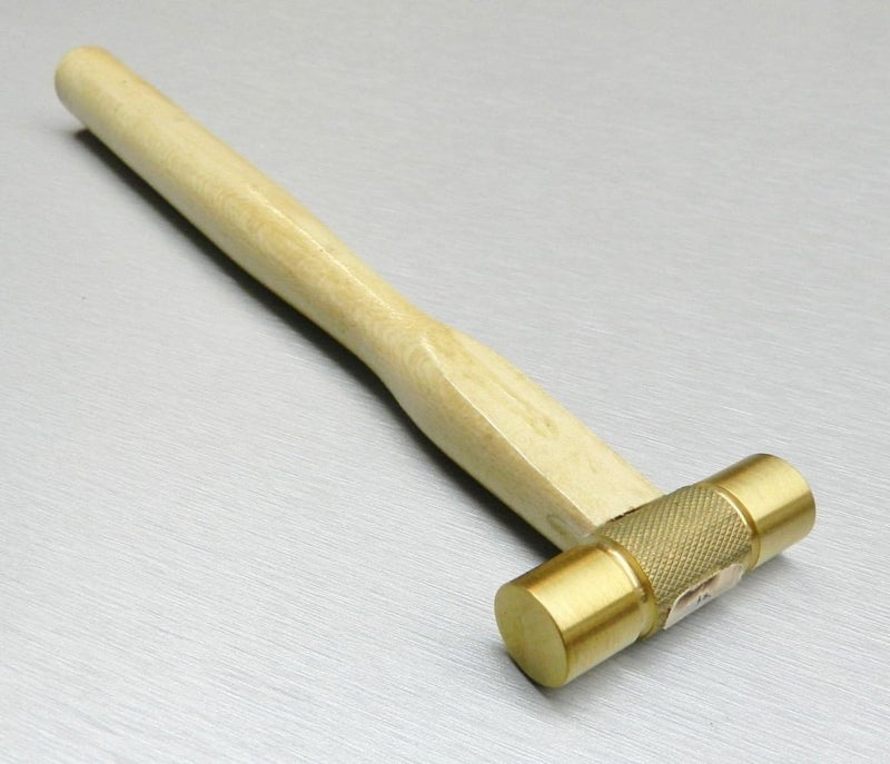 JTS 3.5oz Brass Hammer Flat FACE Head Solid Brass Metalsmith Hobby and Craft Soft Hammer By - Image 1