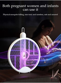 DUNISO Electric Fly Swatter, Fully Automatic Intelligent Ultraviolet Insect Killer, Handheld Silent Fly Killer Bracket, Foldable And Hanging, Suitable For Home Bedrooms, Kitchens, And Offices，White  - Image 5