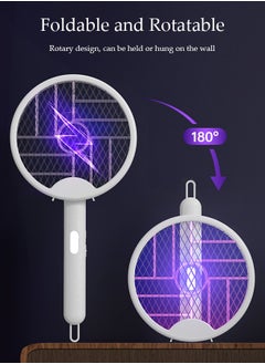 DUNISO Electric Fly Swatter, Fully Automatic Intelligent Ultraviolet Insect Killer, Handheld Silent Fly Killer Bracket, Foldable And Hanging, Suitable For Home Bedrooms, Kitchens, And Offices，White  - Image 4