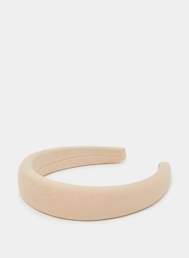 ستايلي Teen Girls Beige Solid Padded Headband