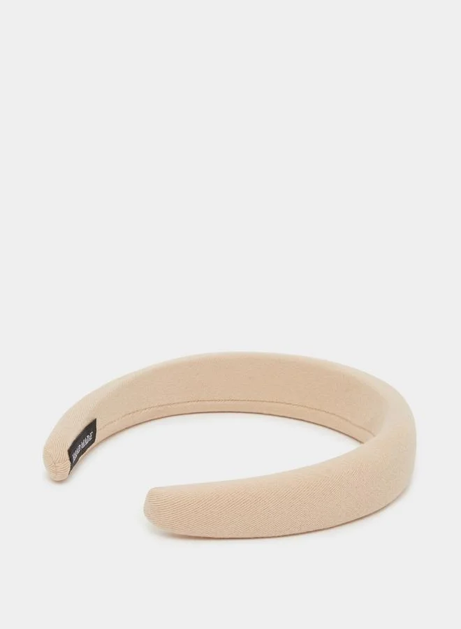 ستايلي Teen Girls Beige Solid Padded Headband