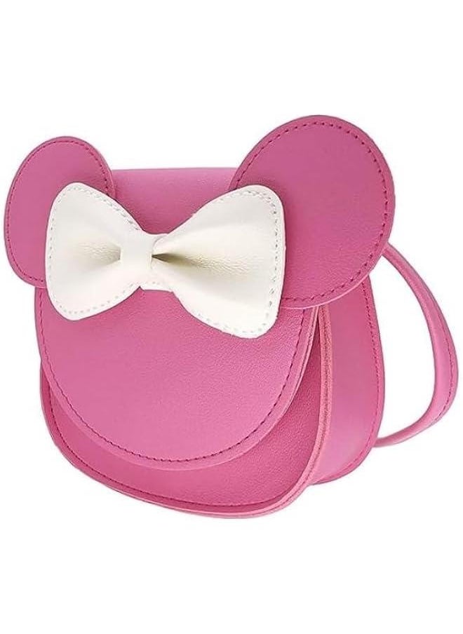 HOOKOR Little Girls Toddlers Mini Crossbody Shoulder Bag Coin Purse with Cute Mouse Ear Bowknot (Rose)  - Image 2