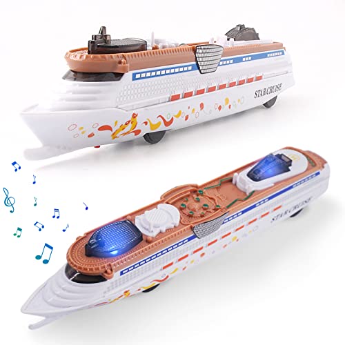 OTONOPI Cruise Ship Model Toy Ocean Liner Boat Toy with Light and Sound for Kids Toddlers Boys Girls Adults Age 3-12+ Birthday Children's Day Gift Home Decoration Collection - Image 1
