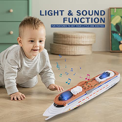 OTONOPI Cruise Ship Model Toy Ocean Liner Boat Toy with Light and Sound for Kids Toddlers Boys Girls Adults Age 3-12+ Birthday Children's Day Gift Home Decoration Collection - Image 4