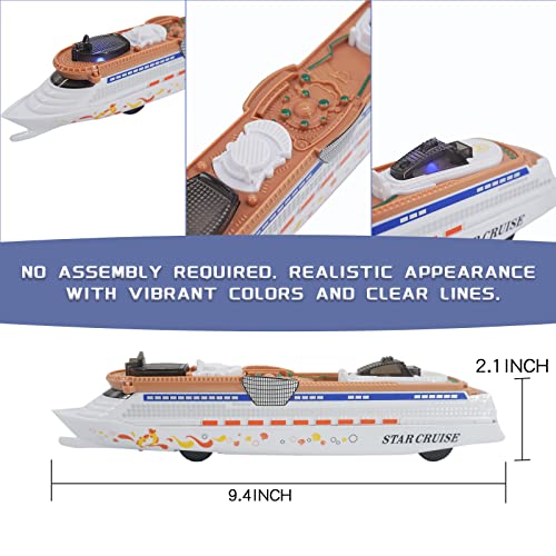 OTONOPI Cruise Ship Model Toy Ocean Liner Boat Toy with Light and Sound for Kids Toddlers Boys Girls Adults Age 3-12+ Birthday Children's Day Gift Home Decoration Collection - Image 3