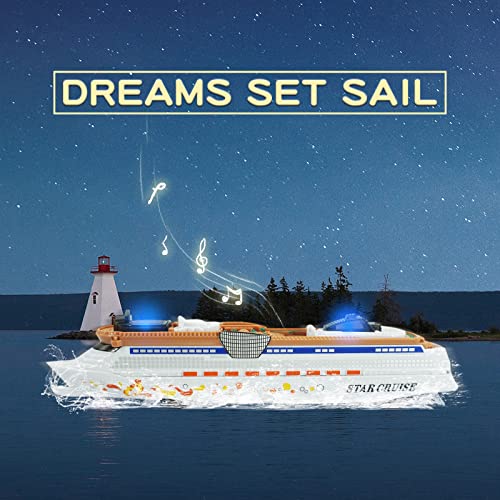 OTONOPI Cruise Ship Model Toy Ocean Liner Boat Toy with Light and Sound for Kids Toddlers Boys Girls Adults Age 3-12+ Birthday Children's Day Gift Home Decoration Collection - Image 2