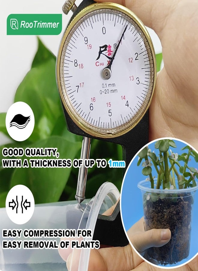 RooTrimmer أواني زراعة شفافة من RooTrimmer مقاس 3.5 بوصة مع أغطية للتحكم في الرطوبة لبدء زراعة البذور، أواني نباتات بلاستيكية شفافة مزودة بفتحات تصريف (3.54 بوصة، 40 قطعة، أواني شفافة مع أغطية) - Image 4