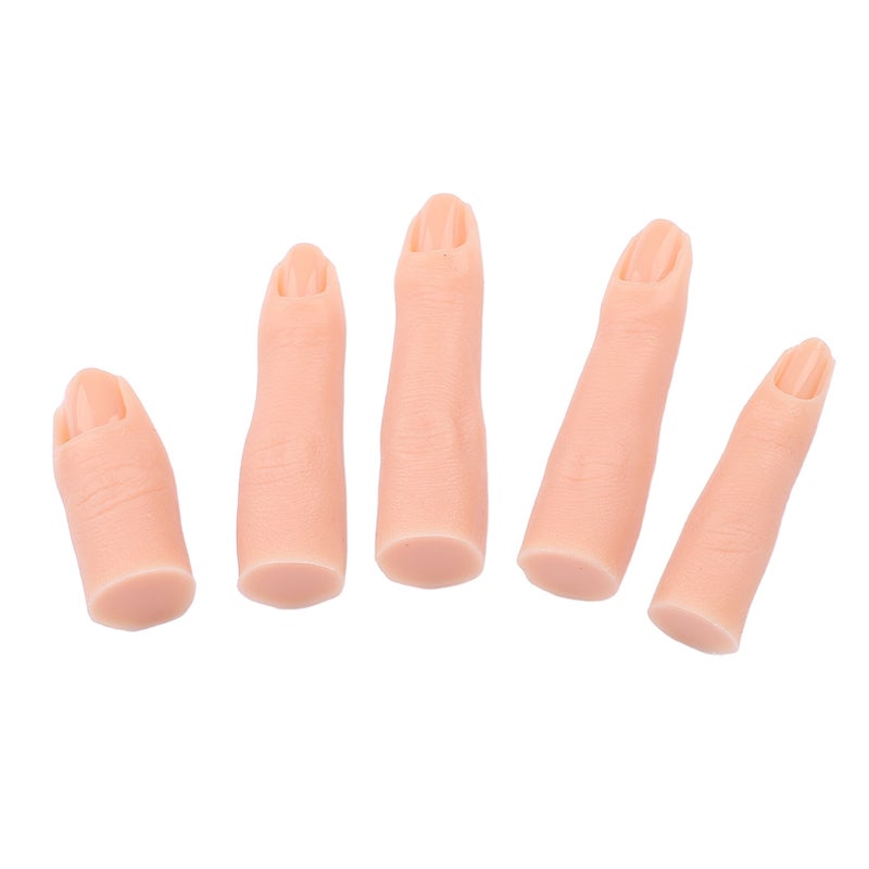 Silicone Practice Finger: 5Pcs Safe Liquid Silicone Gel - Realistic Flexible Design with Innovative Nail Groove, Nail Art Training Finger for Beginners Nail Care Institutions - Image 3