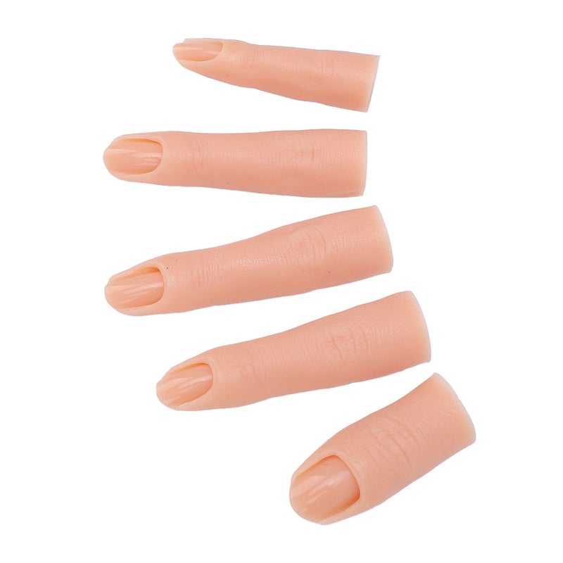 Silicone Practice Finger: 5Pcs Safe Liquid Silicone Gel - Realistic Flexible Design with Innovative Nail Groove, Nail Art Training Finger for Beginners Nail Care Institutions - Image 2