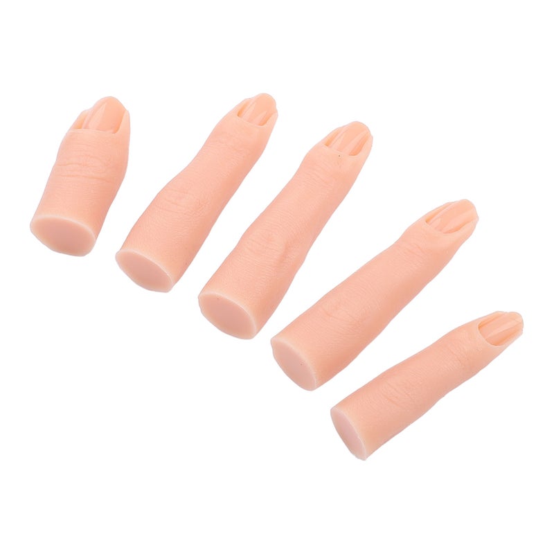 Silicone Practice Finger: 5Pcs Safe Liquid Silicone Gel - Realistic Flexible Design with Innovative Nail Groove, Nail Art Training Finger for Beginners Nail Care Institutions - Image 4