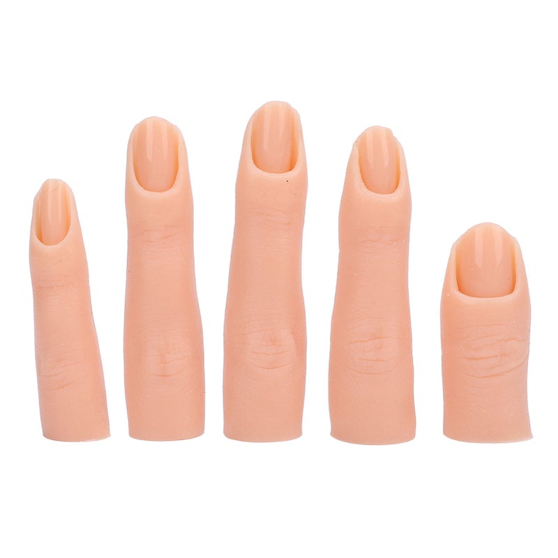 Silicone Practice Finger: 5Pcs Safe Liquid Silicone Gel - Realistic Flexible Design with Innovative Nail Groove, Nail Art Training Finger for Beginners Nail Care Institutions - Image 1