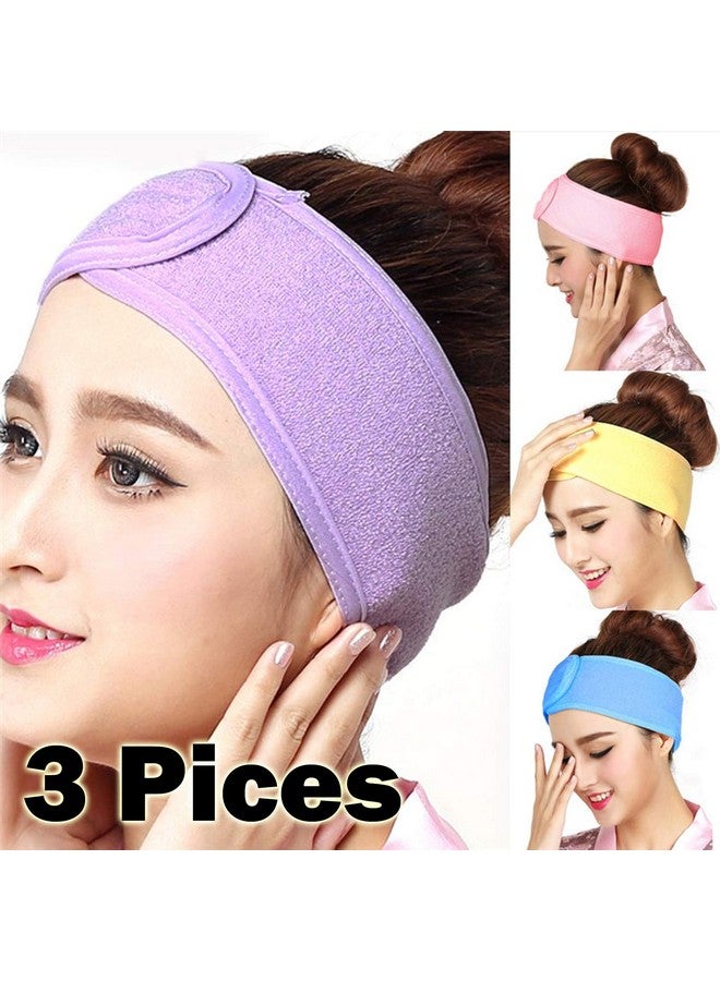 SJ 3 Pieces Facial Hair Head Band for Facial, Yoga, Workout, Makeup, Face Scrub Home & Salon Multi Color -01 - Image 3