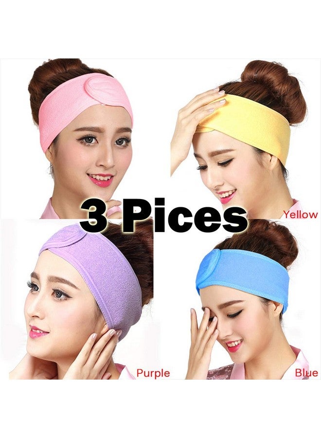 SJ 3 Pieces Facial Hair Head Band for Facial, Yoga, Workout, Makeup, Face Scrub Home & Salon Multi Color -01 - Image 2